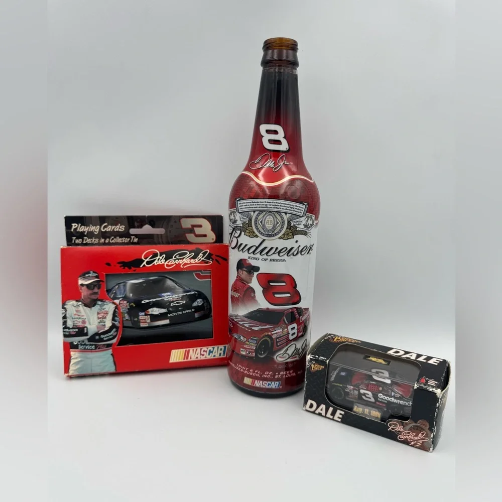 Dale Earnhardt Sr Jr NASCAR Lot Budweiser Bottle Cards Diecast #3 LOT SET